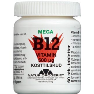 B12-Vitamin 500 Âµg Kosttilskud 60 stk - Natur - Drogeriet A/S