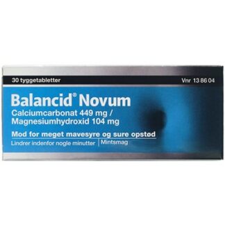 Balancid Novum 449 mg + 104 mg 30 stk Tyggetabletter - Pharmacodane