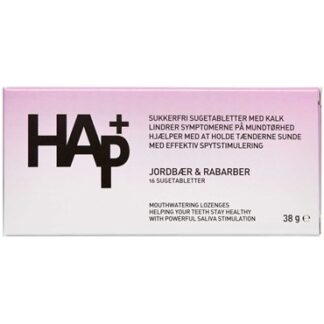 HAp+ Sugetabletter Jordbær & Rabarber Medicinsk udstyr 16 stk - HAp+