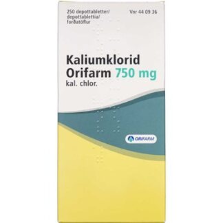 Kaliumklorid "Orifarm" 750 mg (Håndkøb, apoteksforbeholdt) 250 stk Depottabletter - Orifarm generics