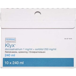 Klyx 1 + 250 mg/ml 2400 ml Rektalvæske, opløsning - Ferring