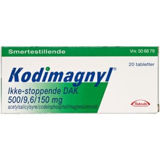 Kodimagnyl Ikke-stoppende DAK 500+9,6 mg (Håndkøb, apoteksforbeholdt) 20 stk Filmovertrukne tabletter - kodimagnyl