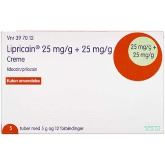 Lipricain 25+25 mg/g 25 g Creme - Teva denmark