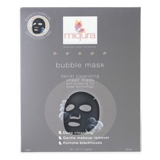 Miqura - Bubble Mask - Facial Cleansing Sheet Mask - Bamboo Charcoal - 1 stk