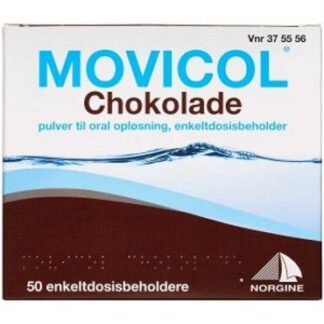 Movicol Chokolade 50 stk Pulver til oral opløsning, enkeltdosisbeholder - movicol