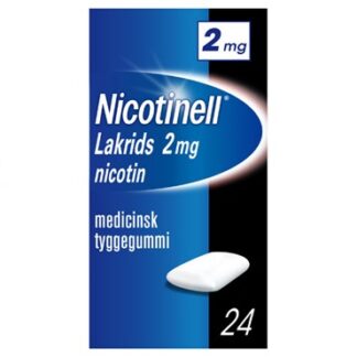 Nicotinell Lakrids 2 mg 24 stk Medicinsk tyggegummi - Nicotinell
