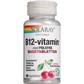 Solaray B12-vitamin Med Folsyre Sugetabletter Kosttilskud 90 stk - solaray