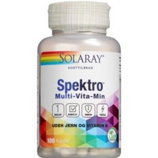 Solaray Spektro Multi-Vita-Min Uden Jern og Vitamin K Kosttilskud 100 stk - EKULF