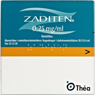 Zaditen 0,25 mg/ml 20 stk Øjendråber, opløsning, enkeltdosisbeholder - Thea
