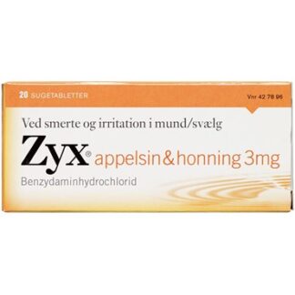 Zyx appelsin & honning 3 mg 20 stk Sugetabletter - Zyx