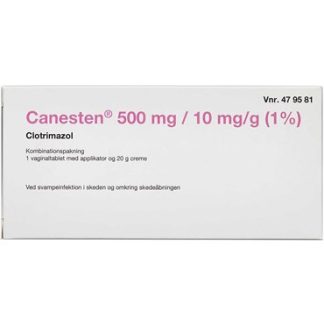 Canesten 500 mg + 10 mg/g 1 pakning Vaginaltabletter og creme - 2care4