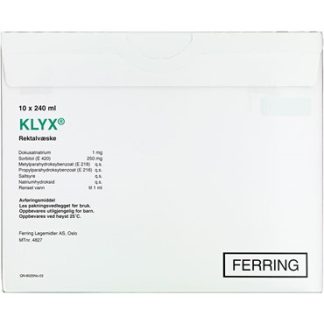 Klyx 1 + 250 mg/ml 2400 ml Rektalvæske, opløsning - Orifarm