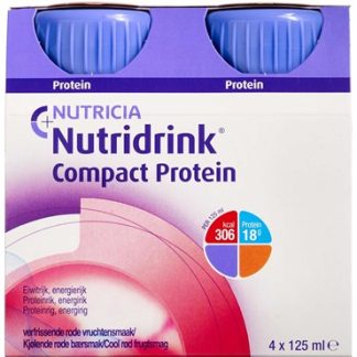 Nutridrink Compact Protein Cool Rød Frugtsmag 4 x 125 ml - Nutridrink