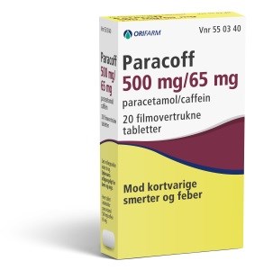 Paracoff 500+65 mg (Håndkøb, apoteksforbeholdt) 20 stk Filmovertrukne tabletter - Orifarm generics